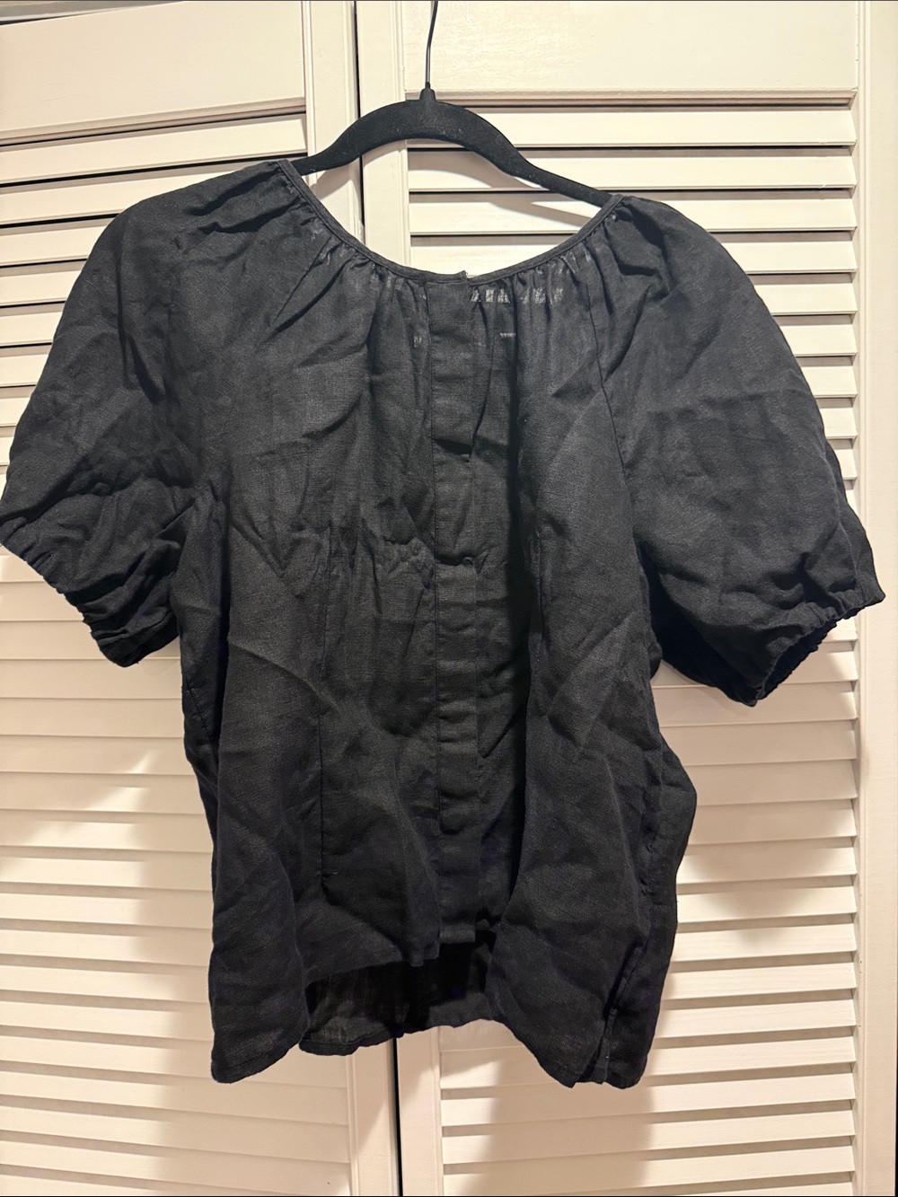 J Crew tie-back linen blouse